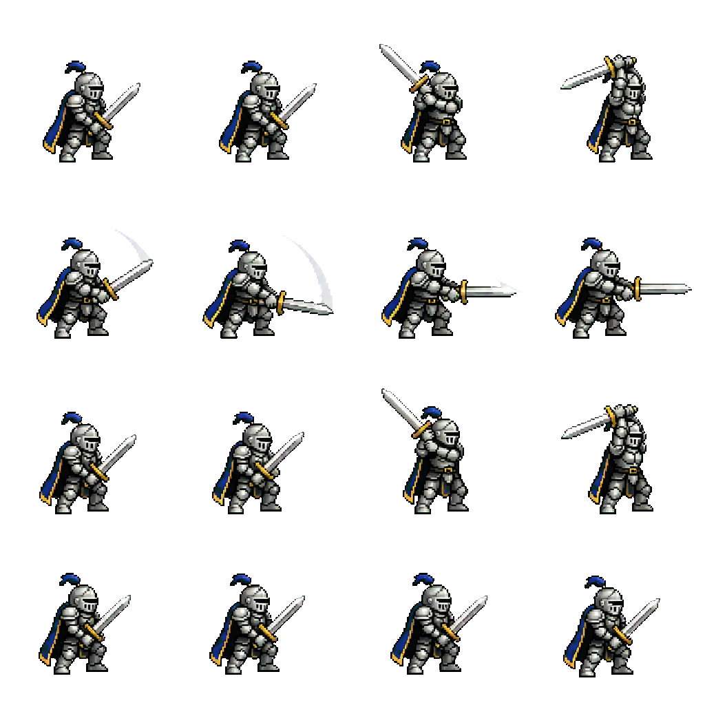 SNES sword swing sheet after matte processing